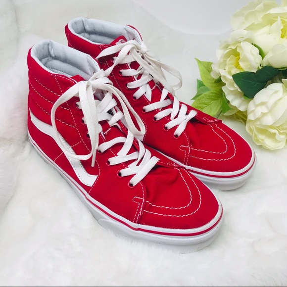 Vans Other - VANS Off the Wall Old Skool Skater High-Tops Cherry Red & White, 8M